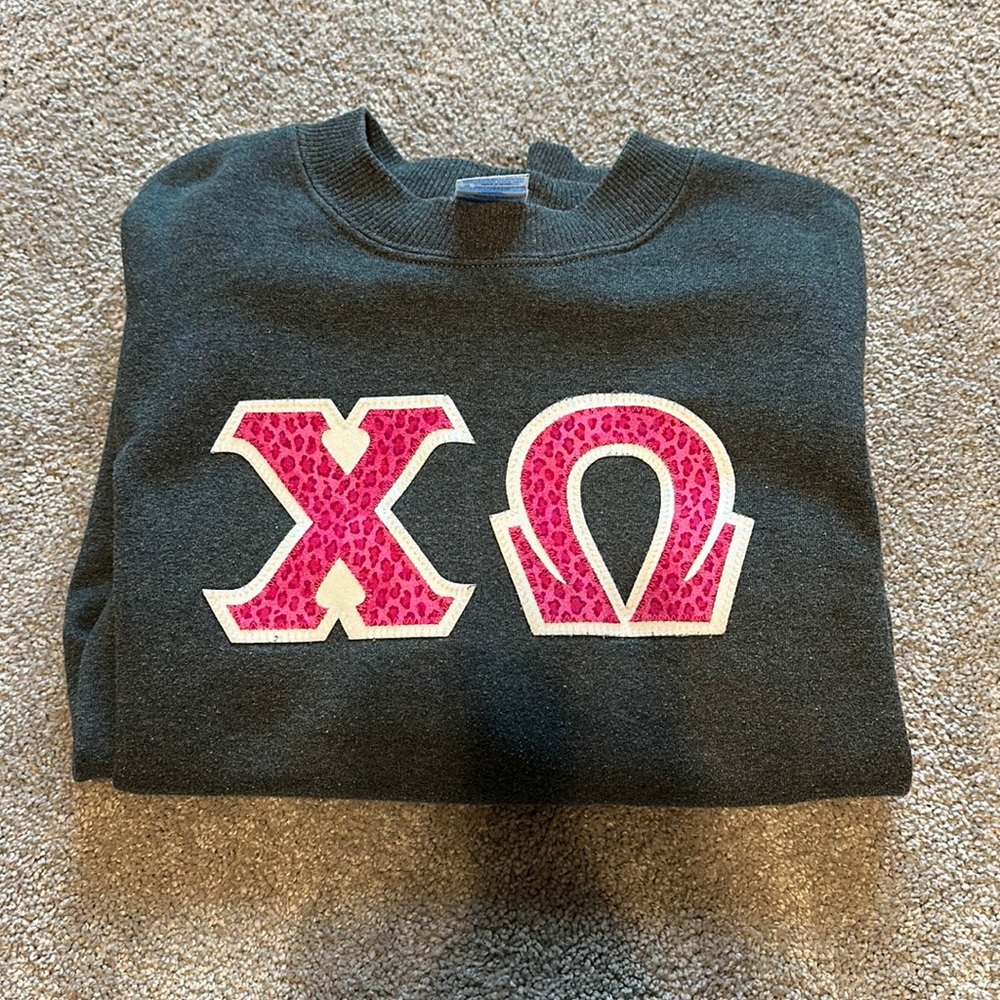 Chi Omega Hot Pink Cheetah Crewneck